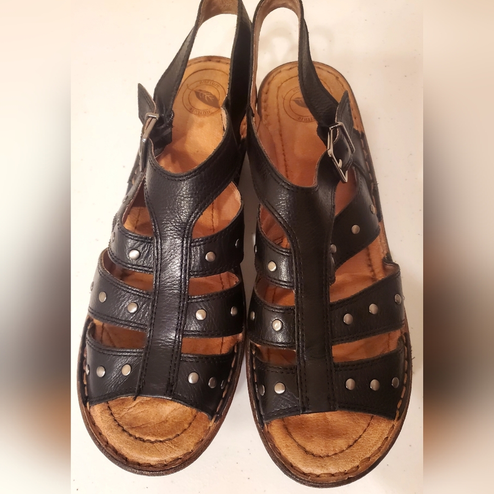 Studded Leather Slingback Sandals